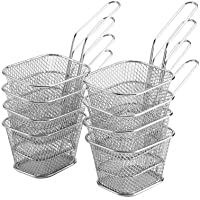 8 Piezas Cesta de Frito Mini de Acero Inoxidable- Cesta Freidora Filtro para Patatas Fritas Camarones Aros de Cebolla…